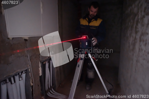 Image of Laser equipment at a construction site