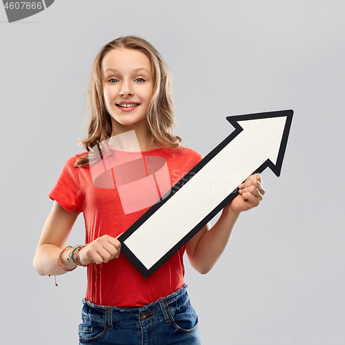 Image of teenage girl with arrow shows north east direction