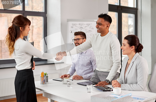 Image of recruiters having job interview with employee