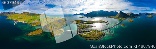 Image of Fredvang Bridges Panorama Lofoten islands