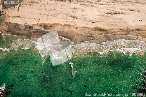 Image of Abstract wave sea beach on top view.