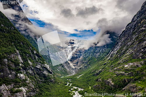 Image of Beautiful Nature Norway Glacier Kjenndalsbreen.