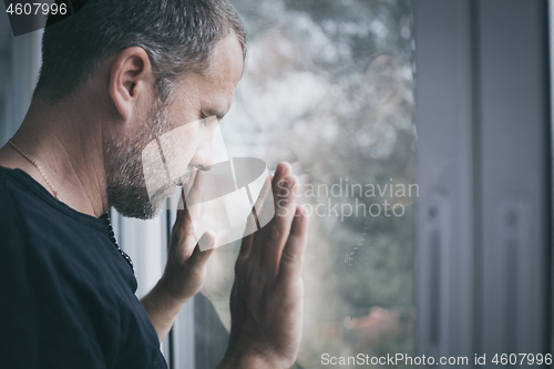 Image of portrait one sad man