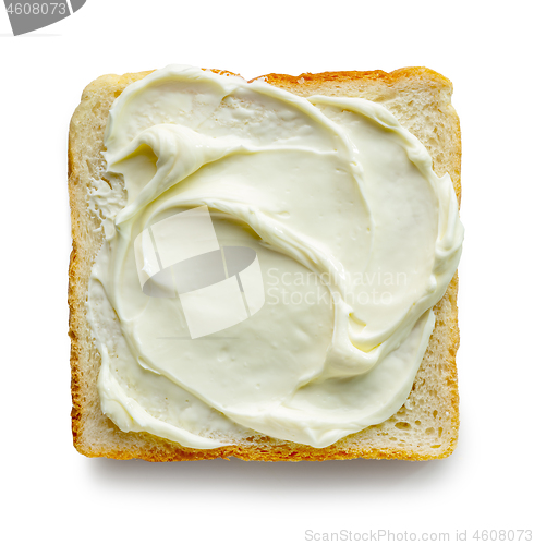 Image of toasted bread with cream cheese