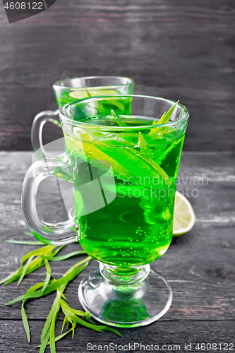 Image of Lemonade Tarragon in two goblets on black board