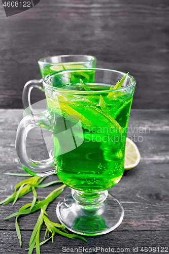 Image of Lemonade Tarragon in two goblets on black board