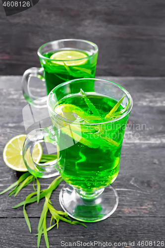 Image of Lemonade Tarragon in two goblets on wooden board