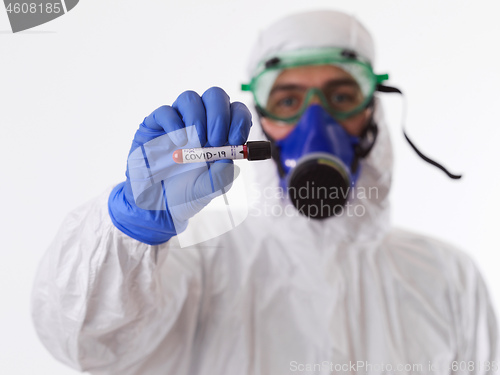 Image of Coronavirus, Doctor holding positive covid-19 virus Blood Sample