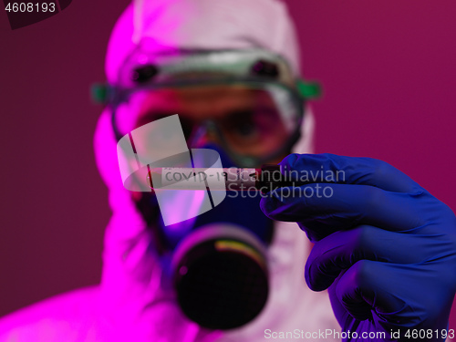 Image of Coronavirus, Doctor holding positive covid-19 virus Blood Sample