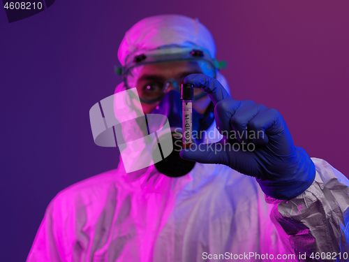 Image of Coronavirus, Doctor holding positive covid-19 virus Blood Sample