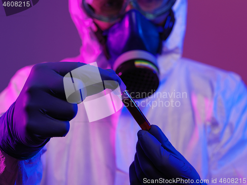 Image of Coronavirus, Doctor holding positive covid-19 virus Blood Sample