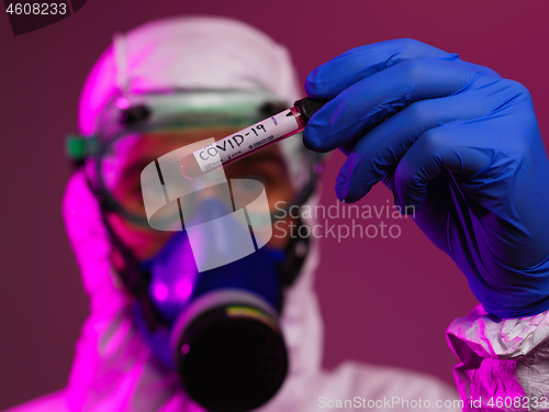 Image of Coronavirus, Doctor holding positive covid-19 virus Blood Sample