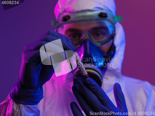 Image of Coronavirus, Doctor holding positive covid-19 virus Blood Sample