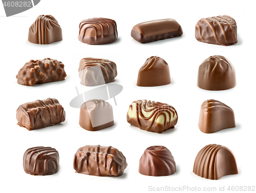 Image of chocolate praline on white background