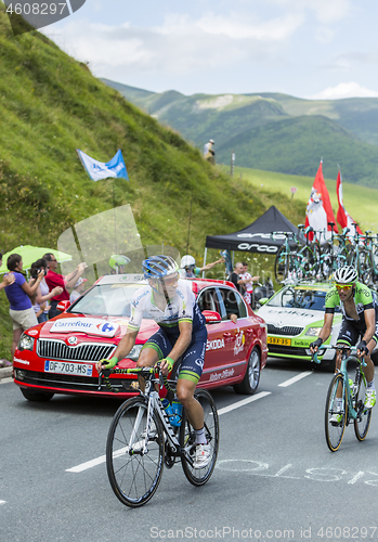 Image of Two Cyclists on Col de Peyresourde - Tour de France 2014