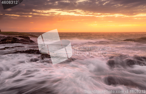 Image of Ocean tides whipped up by gale winds