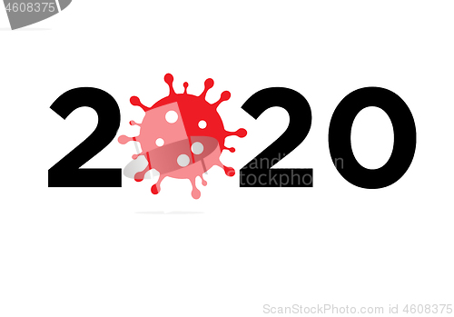 Image of 2020 the year of awful pandemic of coronavirus - illustated numbers of year of COVID-19