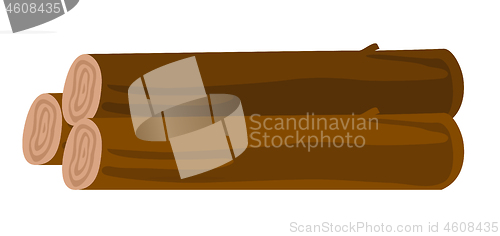 Image of Wooden logs stacked in a pile vector cartoon.