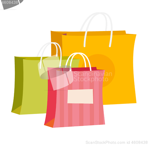 Image of Paper shopping bags vector cartoon illustration.