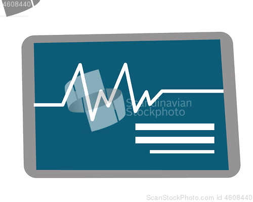 Image of Heart rate monitor vector cartoon illustration.