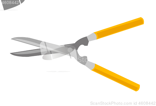 Image of Garden secateurs vector cartoon illustration.