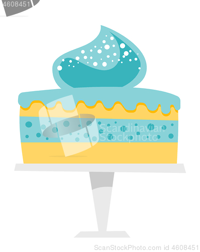 Image of Cake on a cake stand vector cartoon illustration.