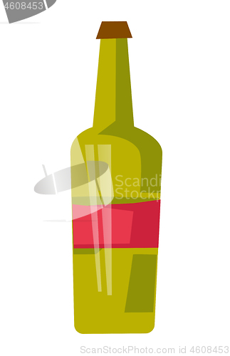 Image of Red wine bottle vector cartoon illustration.