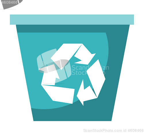 Image of Recycle bin vector cartoon illustration.