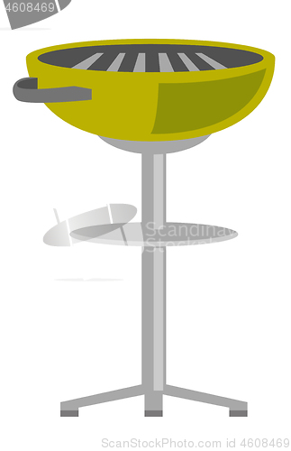 Image of Kettle barbecue grill vector cartoon illustration.