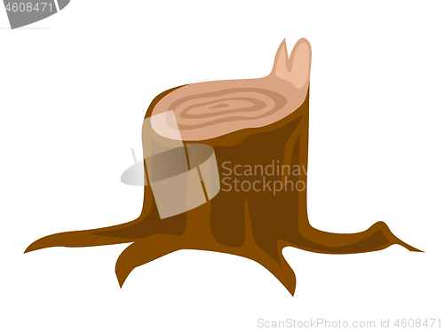 Image of Stump with roots vector cartoon illustration.