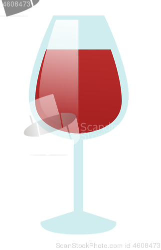 Image of Glass of red wine vector cartoon illustration.