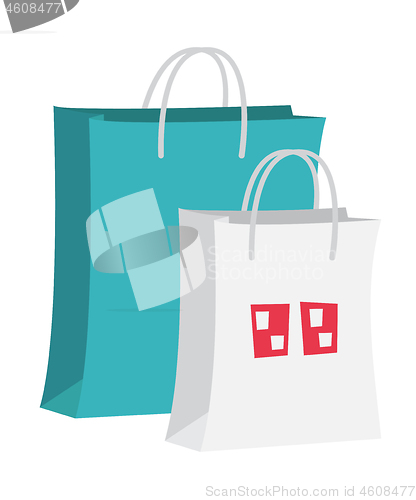 Image of Paper shopping bags vector cartoon illustration.