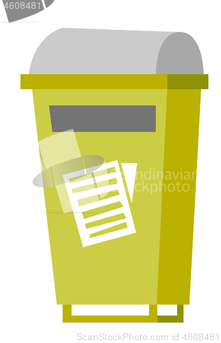 Image of Rubbish bin for paper waste vector illustration.