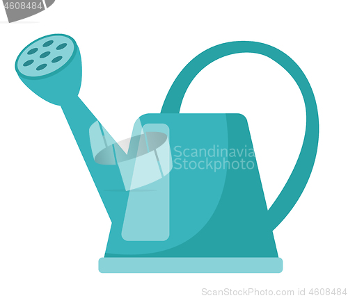 Image of Blue watering can vector cartoon illustration.