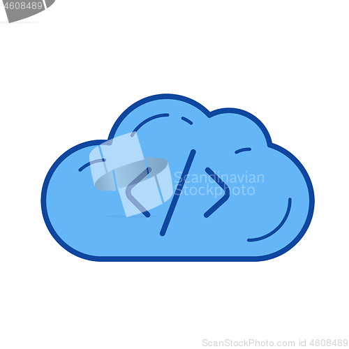 Image of Transferring files cloud apps line icon.