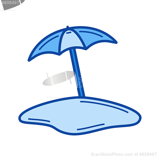 Image of Beach umbrella line icon.