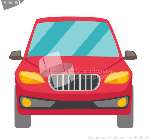 Image of Red car vector cartoon illustration.