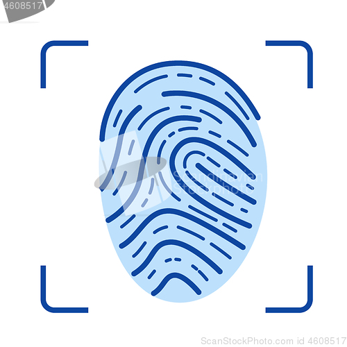 Image of Fingerprint scanner line icon.