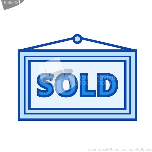 Image of Sold placard line icon.
