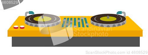Image of DJ turntable console mixer vector illustration.
