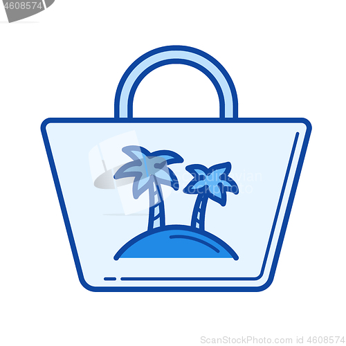 Image of Beach bag line icon.