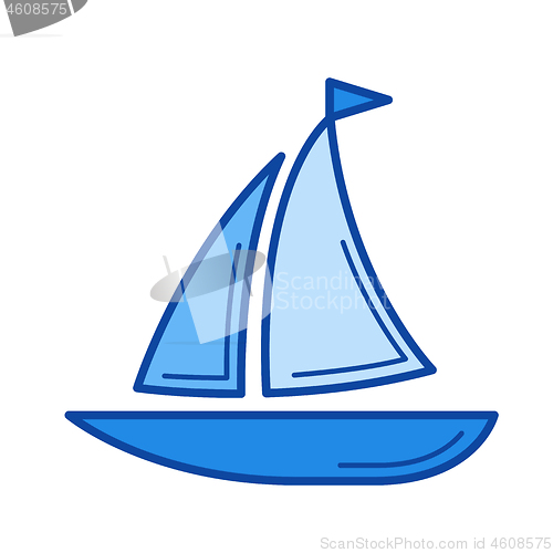 Image of Sailboat line icon.