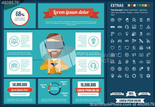 Image of Virtual Reality flat design Infographic Template