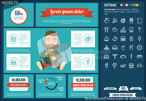 Image of Fast food flat design Infographic Template