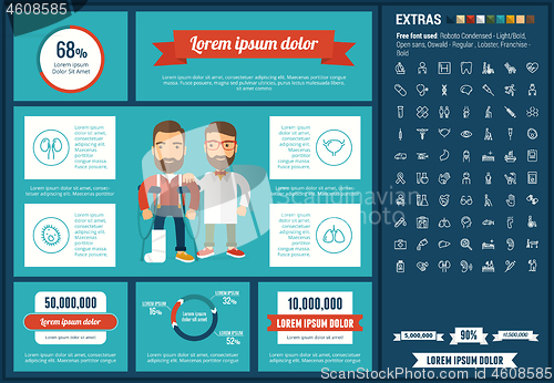 Image of Medicine flat design Infographic Template