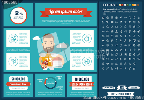 Image of Sports flat design Infographic Template