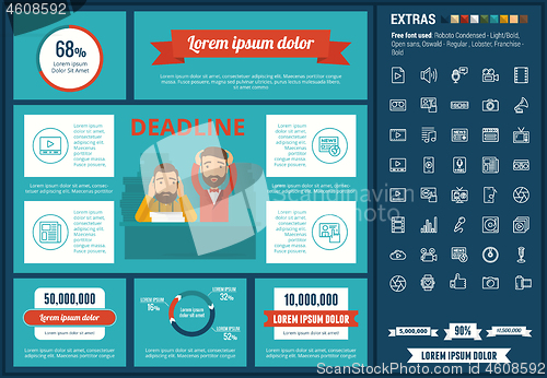 Image of Media flat design Infographic Template