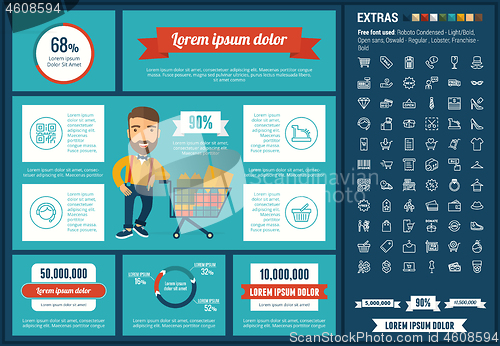 Image of Shopping flat design Infographic Template