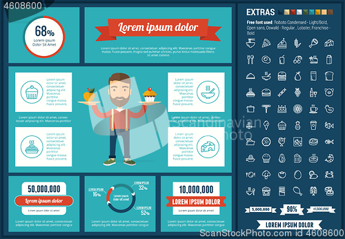 Image of Food flat design Infographic Template