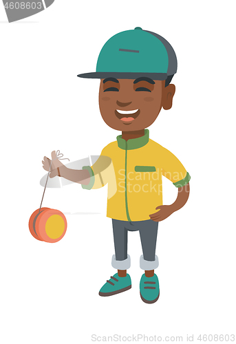 Image of African-american boy playing with yo-yo.